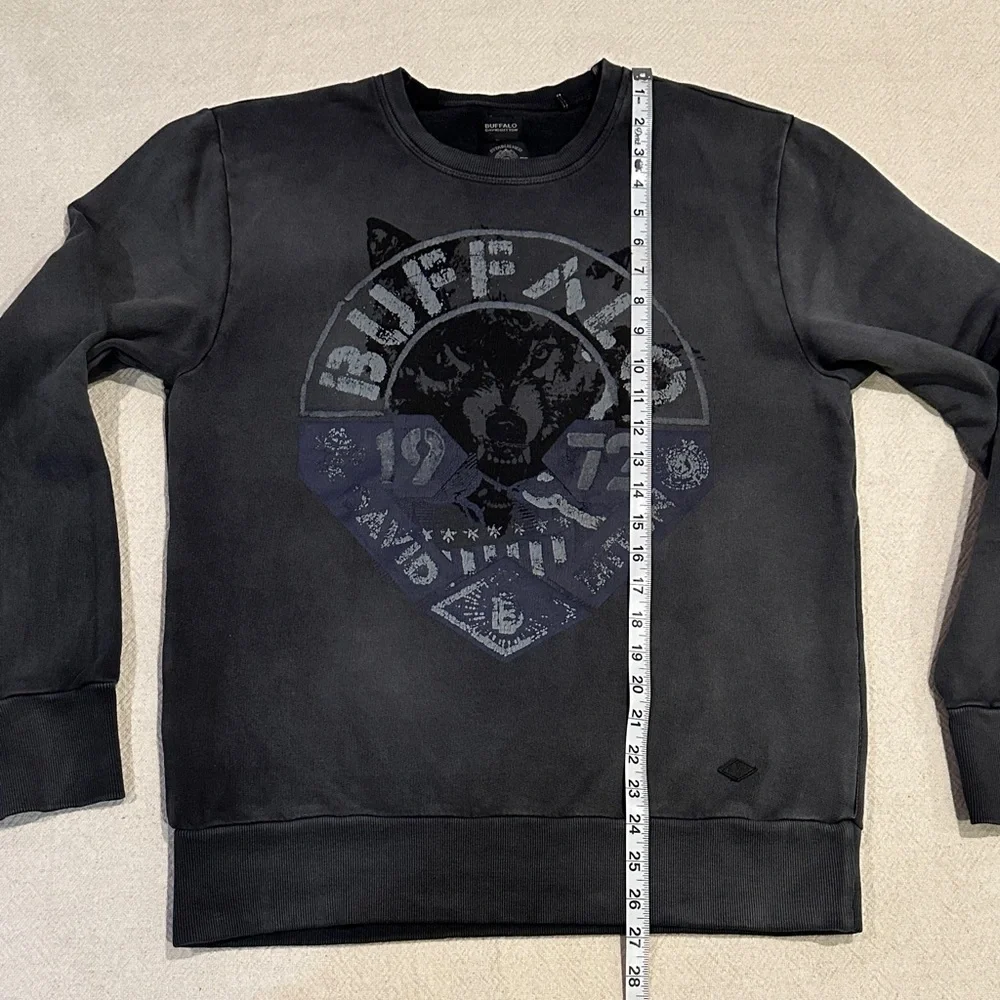 Buffalo David Bitton Men's Charcoal Crewneck Sweatshirt L